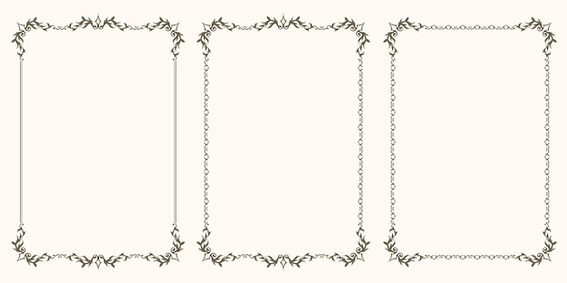 Vector set of vintage frames