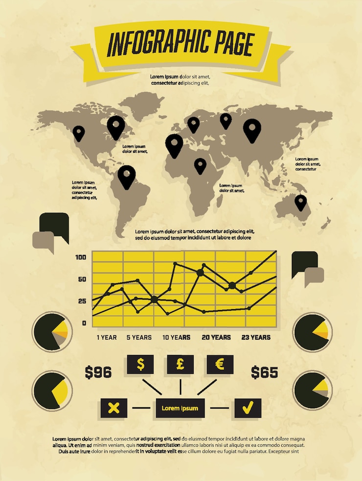 Vector set of vintage infographic elements