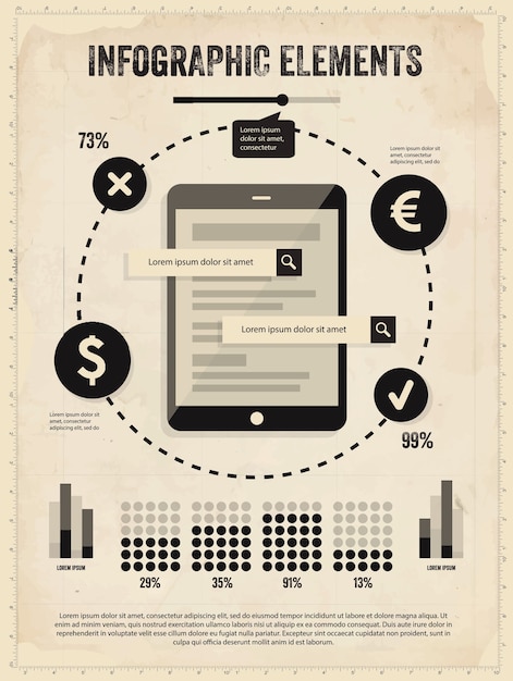 Set of vintage infographic elements