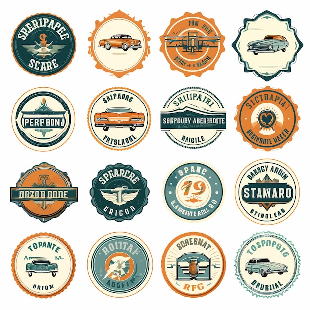 Vector set of vintage labels and badges