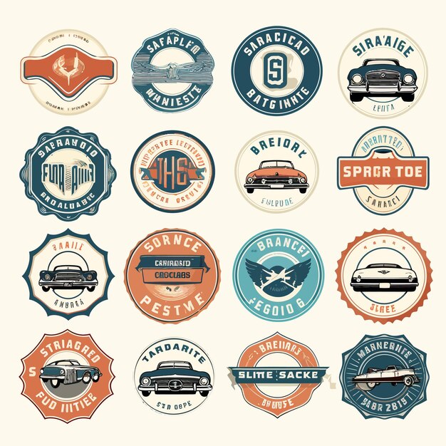 Vector set of vintage labels and badges