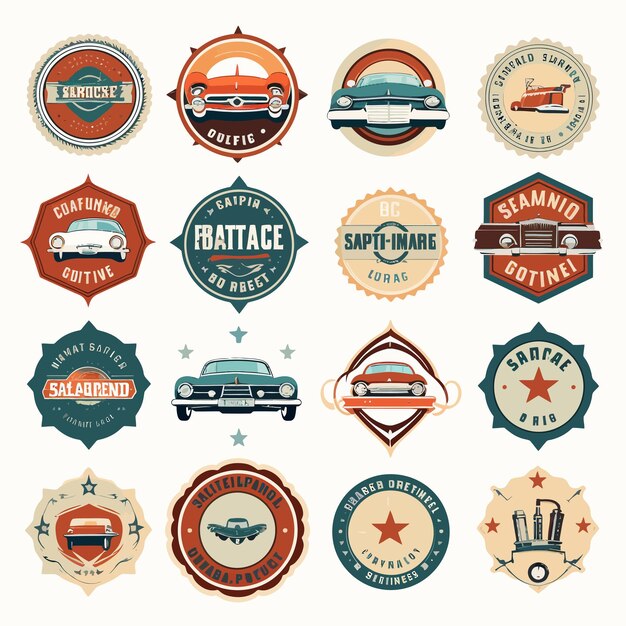 Vector set of vintage labels and badges