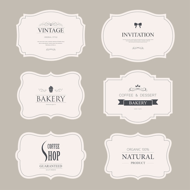 set of vintage labels old fashion. banner illustration vector.