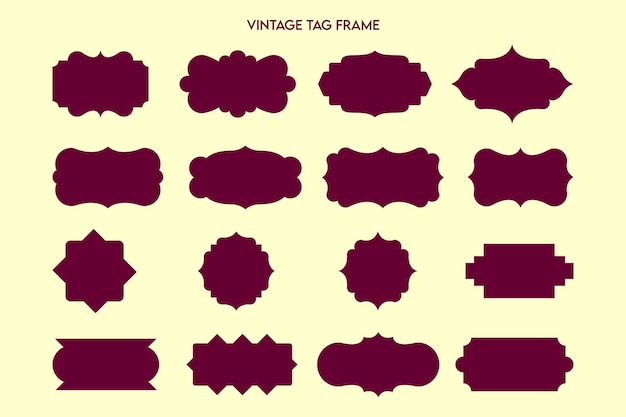 Vector set of vintage labels set of vintage frames with flowers