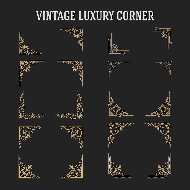 Set of vintage luxury corner design