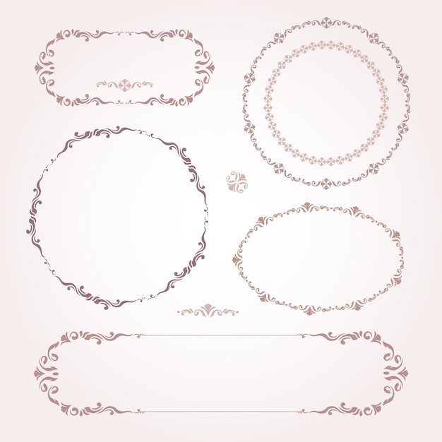 Vector set of vintage ornamental frames