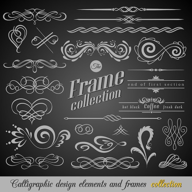 set of vintage page decorations elements
