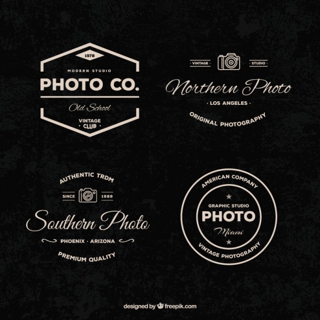 Set of vintage photography logotypes