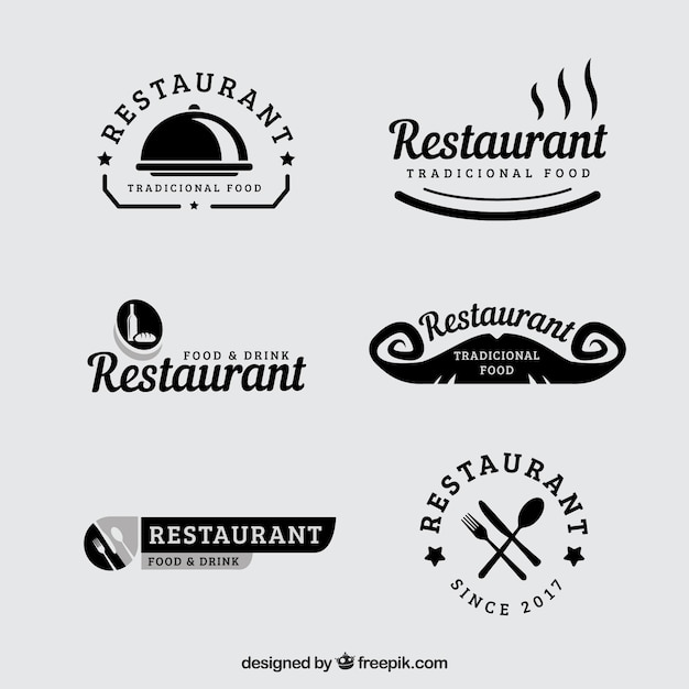 Vector set of vintage restaurant logos