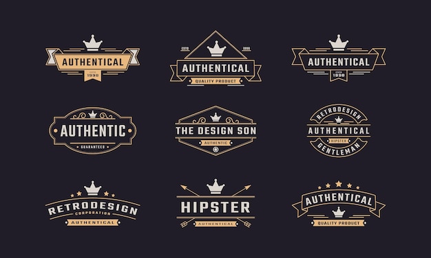 Set Vintage Retro Badges en Silhouetten Logo Design Element
