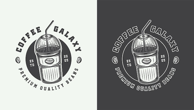 Set of vintage retro style coffee emblems logos badges Can be used like poster or print