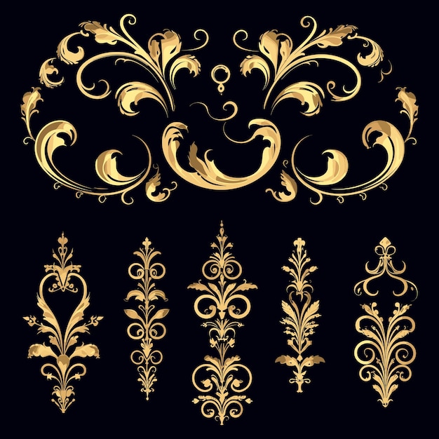 Set of vintage ribbon design vector elements