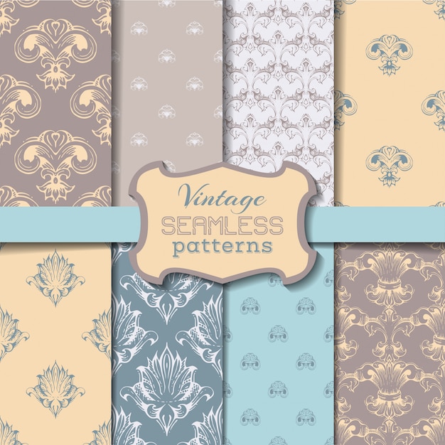 Set of vintage seamless patterns