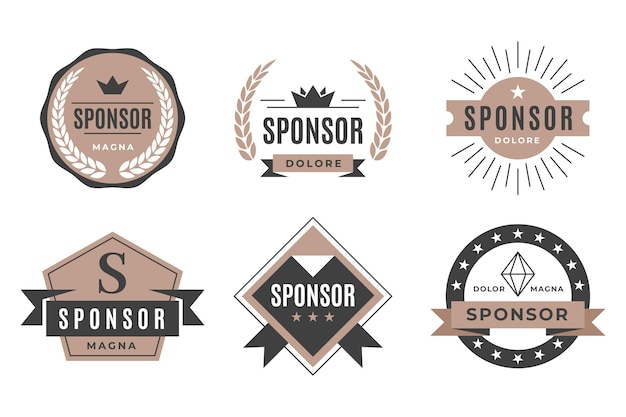 Set of vintage sponsor badge