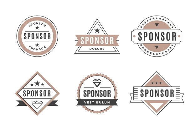 set of vintage sponsor label
