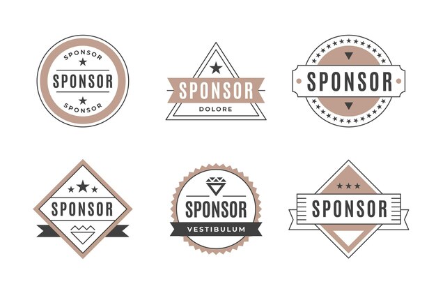 Set of vintage sponsor label