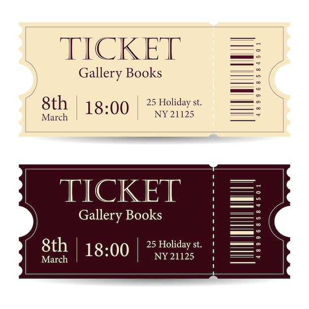 Vector set vintage ticket vectorillustratie