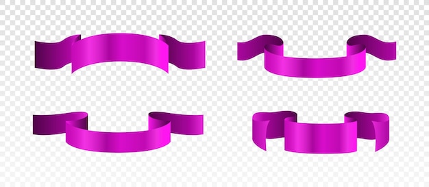 Set of violet ribbons