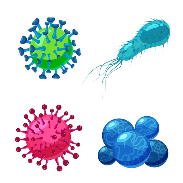 セットウイルス細菌細菌微生物病気の原因となるオブジェクトパンデミック微生物、真菌感染症