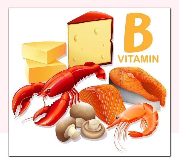 A Set of Vitamin B Food