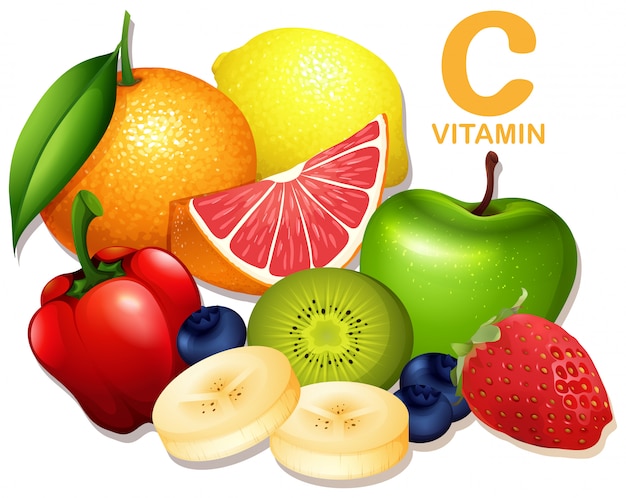 Un insieme di frutta vitamina c