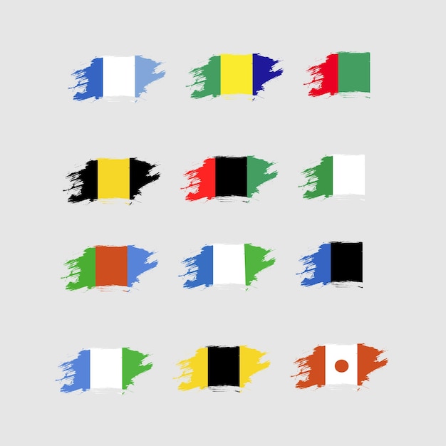 Set vlaggen van verschillende landen