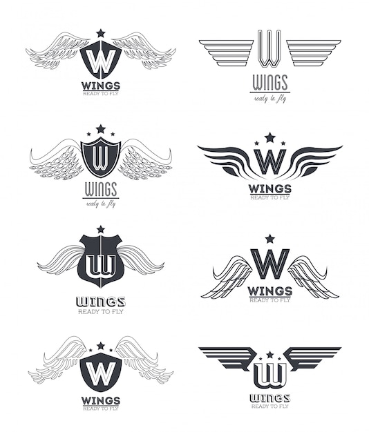 Vector set vleugels emblemen