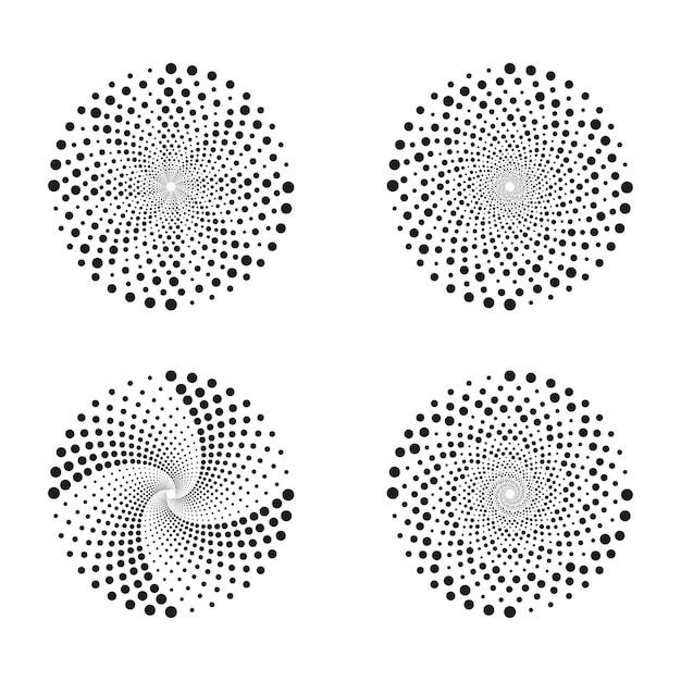 Vector set voor het verzamelen van halftoonspiraalvormige vortex