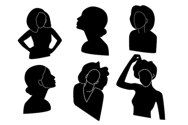 Vector set vrouw silhouetten