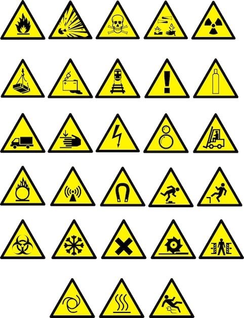 Vector set waarschuwingsborden