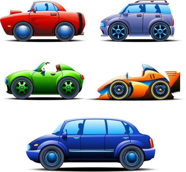 Vector set wagens