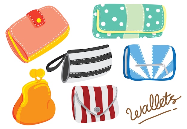 Set of wallet illustration