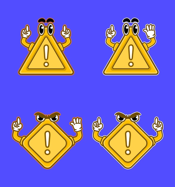 警告標識の文字セット ベクトルイラスト