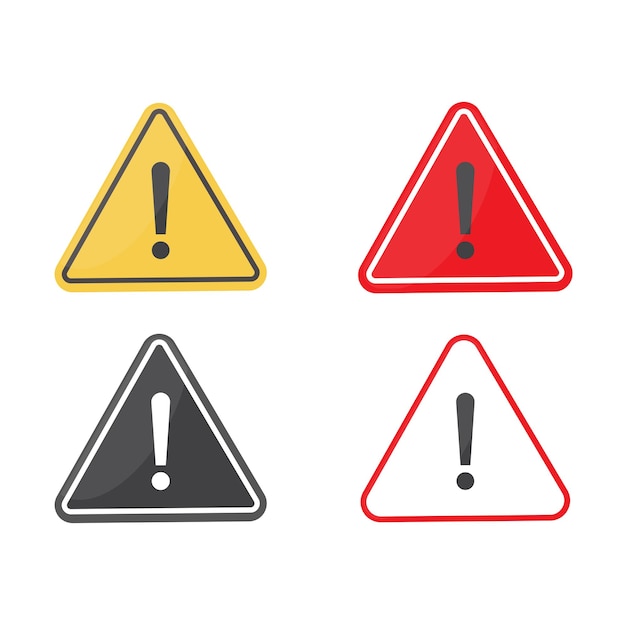 set of warning sign vector