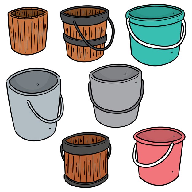 set of water buckets