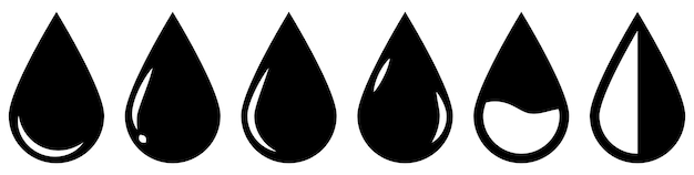 Vector set of water drop icons