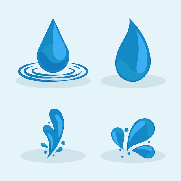 Vector set of water drops