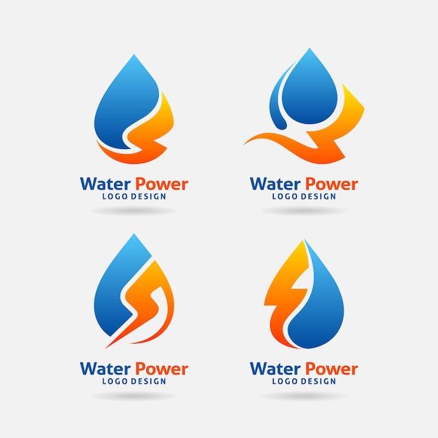 Set of water power logo design