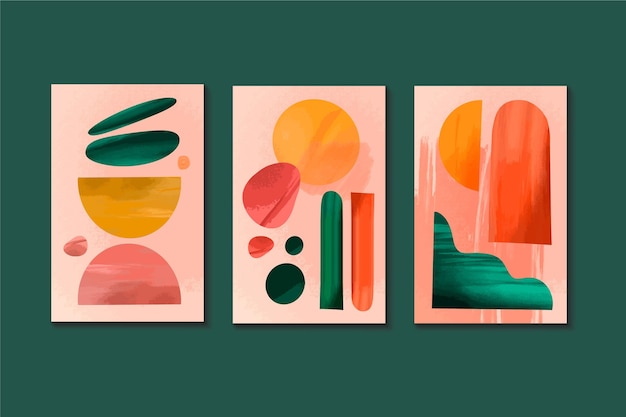 Set of watercolor abstract covers