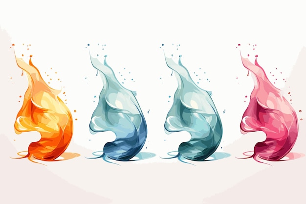 Set of watercolor blobs isolated on white background