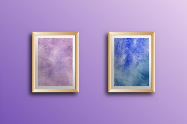 Set of watercolor hand painted   wall art
