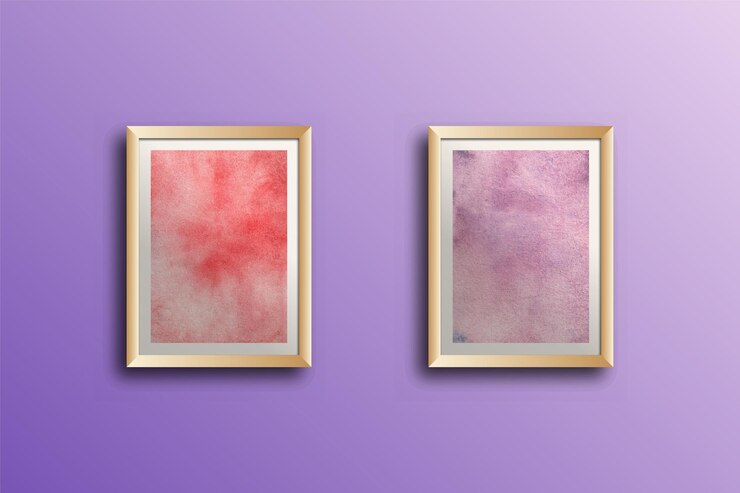 Vector set of watercolor hand painted   wall art 