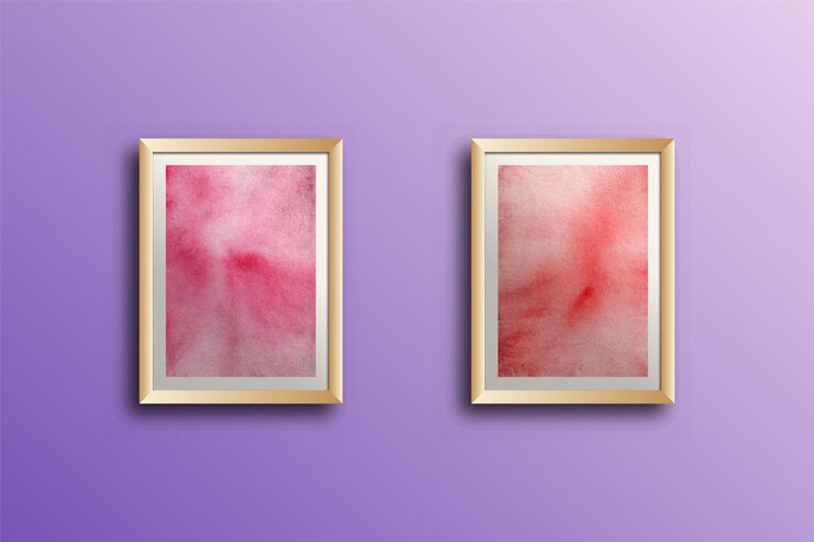 Vector set of watercolor hand painted   wall art 