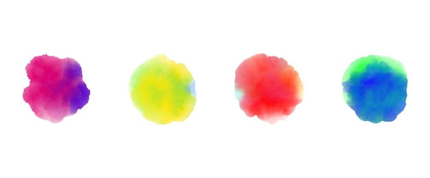 Set of watercolor paint stains vector illustration