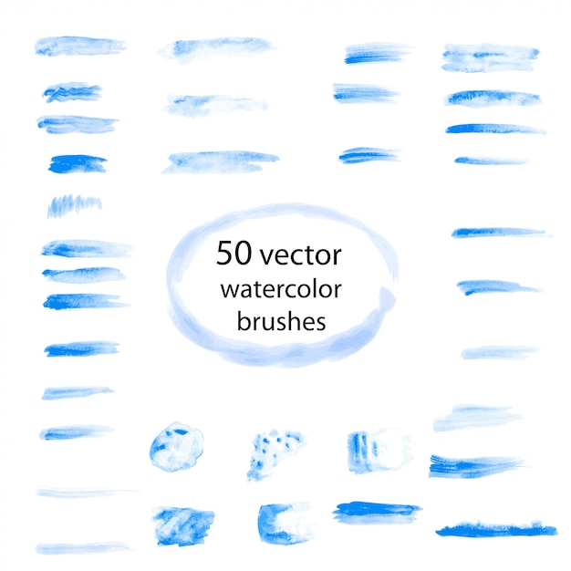 Set of watercolor vector brushes