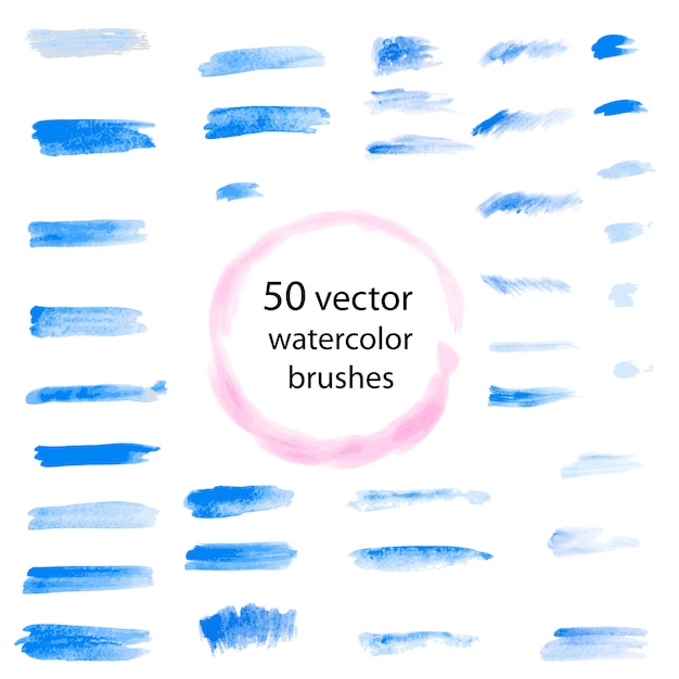 Set of watercolor vector brushes