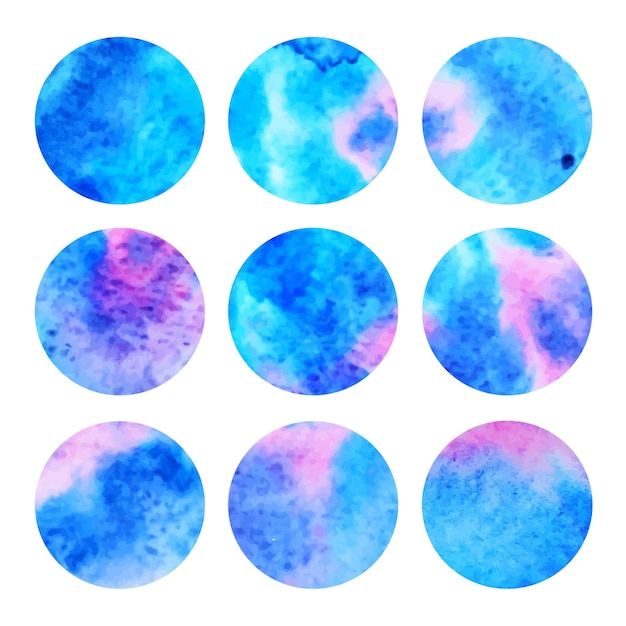 Set of watercolor vector circles