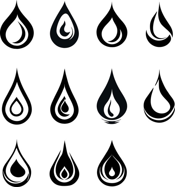 Vector set of waterdrops icon