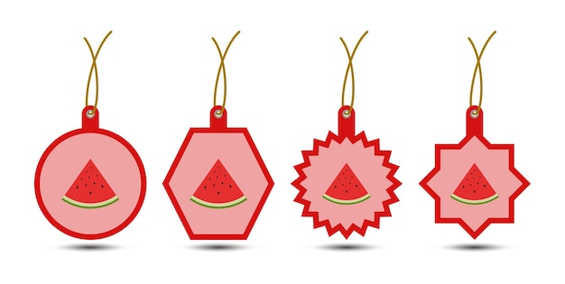 Set of watermelon tags with cord