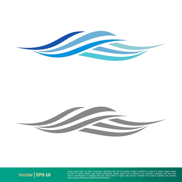 Set wave water or smoke fire flame icon vector logo template Illustration Design EPS 10